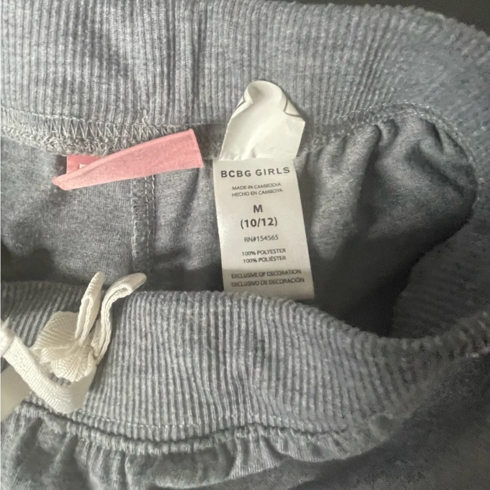 BCBG Girls 3 piece Cozy Tie-Dye and Gray Bottoms Loungewear pajama set 10/12